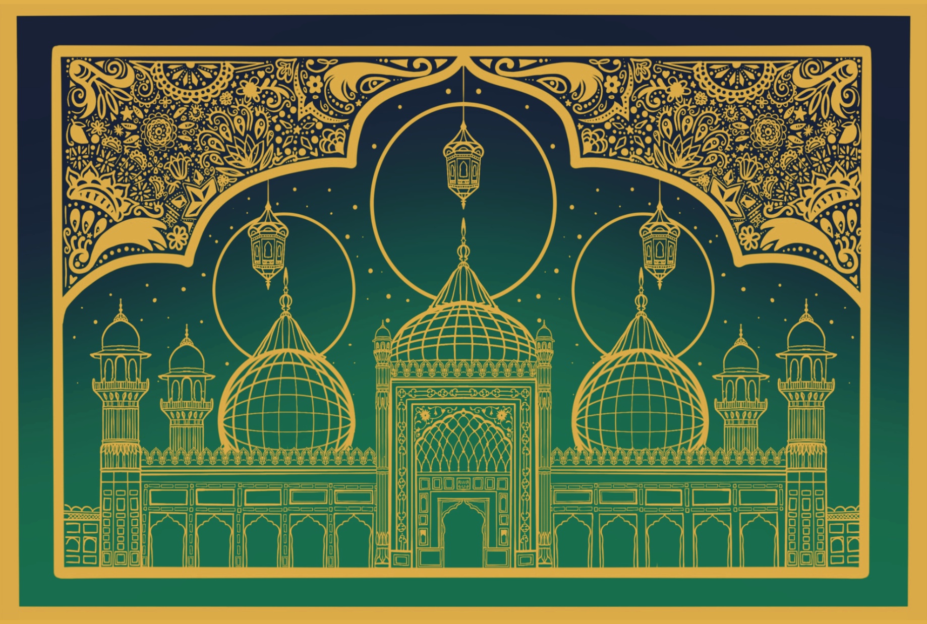 Badshahi Mosque illustration Badshahi Mosque illustration